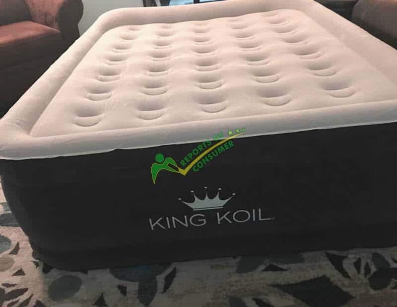 King Koil California King Luxury Raised Air Mattress Front And Top Side