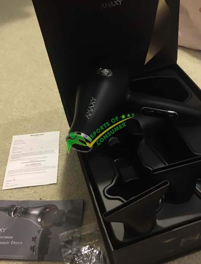 Amaxy Honeycomb Infrared Therapy Hair Dryer Box And Unboxing