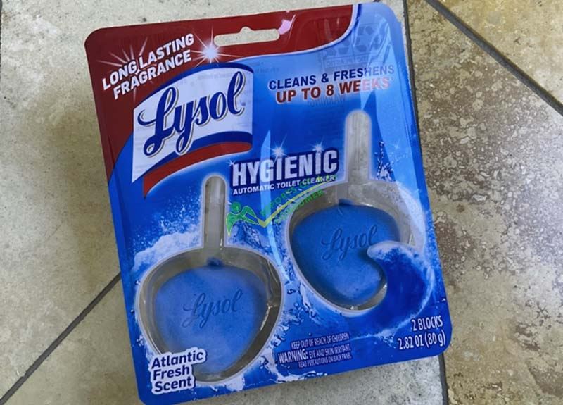 Lysol Automatic In-The-Bowl Toilet Cleaner Top View And Review