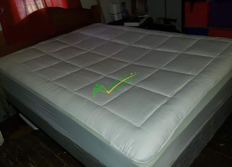 Pure Brands Full Mattress Topper And Mattress Pad For Heavy Person Stomach Sleepers Side View During Review