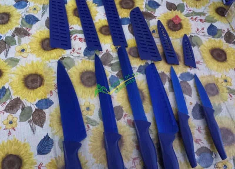 Blue Professional Kitchen Knife Chef Set Review And Top View