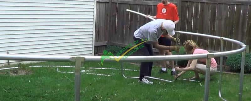 Joining The Frames And Poles Of The Trampoline Together