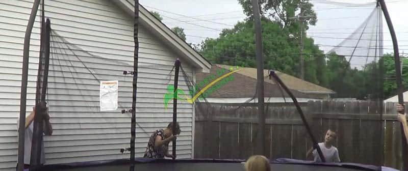 Setting And Connecting All Poles Of Trampoline Together