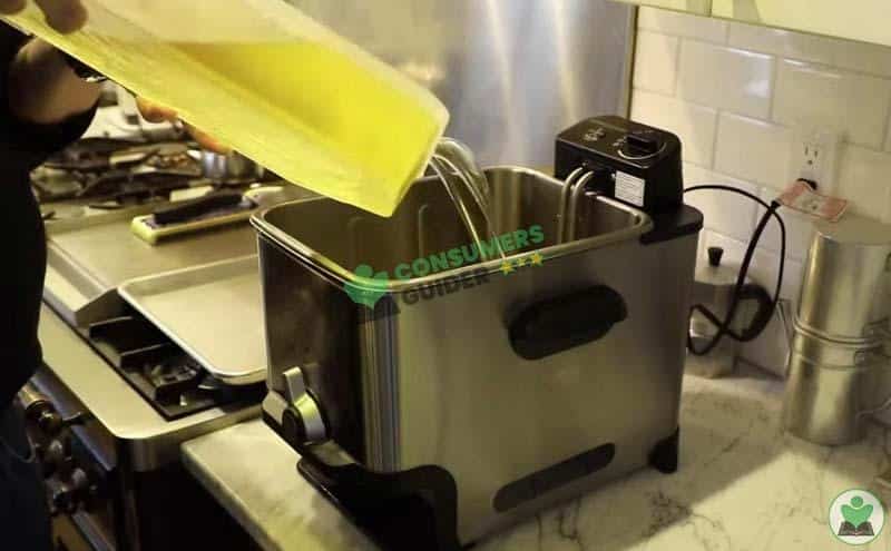 Pouring Back the Oil to T-Fal Deep Fryer